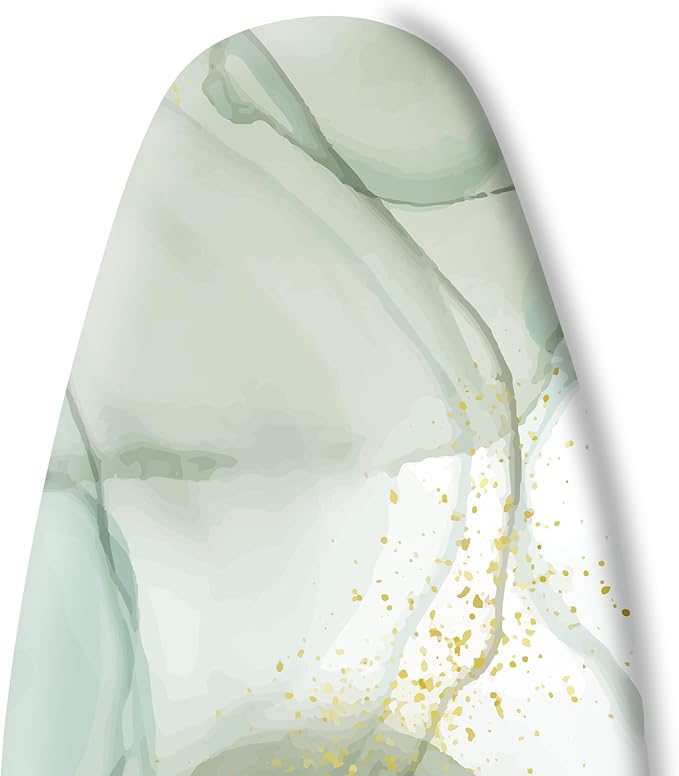 Extra Thick Ironing Board Cover and Pad, Sage Green Marble 15x54 Ironing Board - Image 6