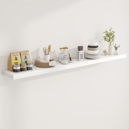 72in Floating Shelves for Wall, Long Wall Mounted Engineered Wood Shelves by Marsmiles