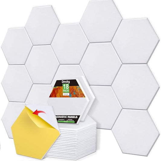 18 Pack Self-adhesive Acoustic Panels Soundproof Wall Panels 12"X10"X 0.4" by DMSKY