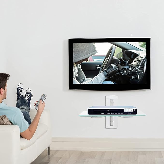 suptek Glass Floating Shelves, TV Wall Mount - Image 2