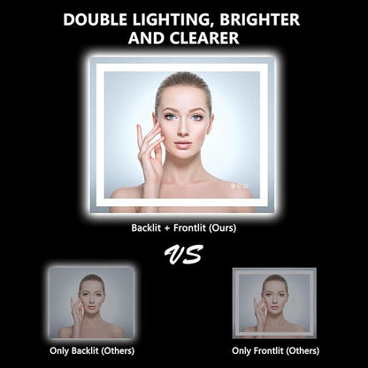 YEELAIT 28x36 Inch LED Bathroom Mirror - Image 3