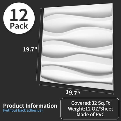 Art3d Decorative 3D Wall Panel, 32 Sq.FT PVC Interior Wall Decor - Image 3