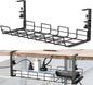 No Drill Under Desk Cable Management Tray, Desk Wire Management Cable Tray by Tyrkuiy