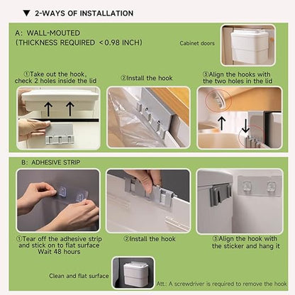 Sensor Hanging Trash Can with Lid 2.5 Gallon, Motion Sensor Garbage Can - Image 8
