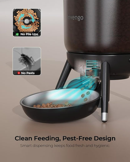 Automatic Cat Feeder with Timed Food Dispenser, One-Touch Feeding, Dual Power - Image 4
