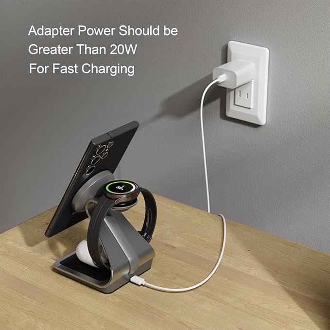Bonola Wireless Charger for Samsung: Magnetic 3 in 1 Wireless Charging Station - Image 3