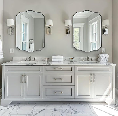ANDY STAR Brushed Nickel Bathroom Mirror, 24x36’’ Silver Wavy Wall Mirror - Image 7