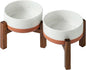 Ceramic 6.1inch Raised Double Dog Bowls Set by Havniva