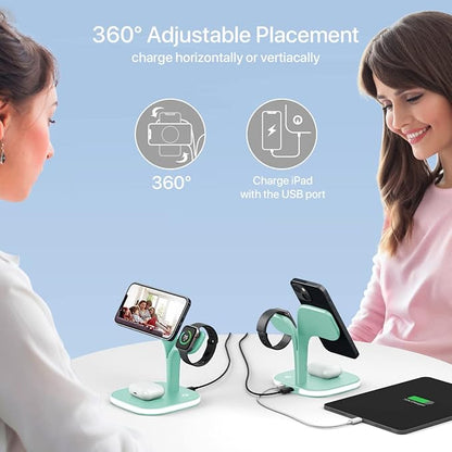 EXW Charging Station, Magnetic Wireless Charger, 5 in 1 Fast Mag-Safe Wireless - Image 4