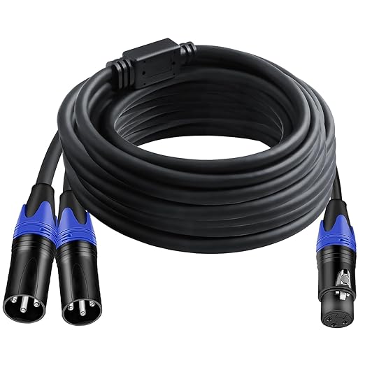 Seefeful XLR Splitter Cable, 1 Female to 2 Male Patch Y Cable Balanced by Seefeful