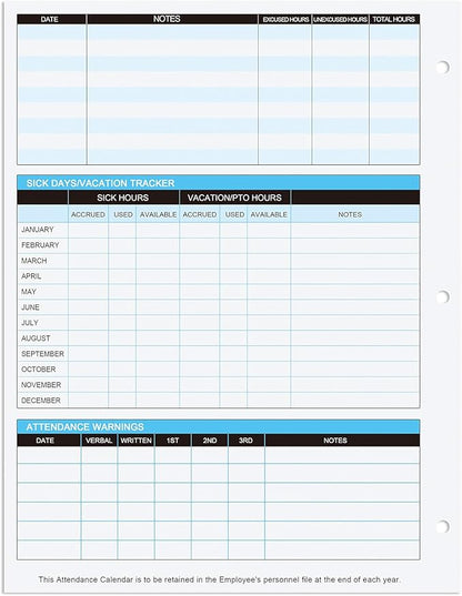 2026 Attendance Calendar Work Tracker Attendance Calendar Cards - Image 3