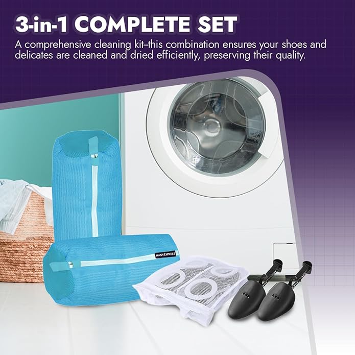 Wash Express Shoe Cleaning Kit: Shoe Washing Bag, Mesh Laundry Bag - Image 2