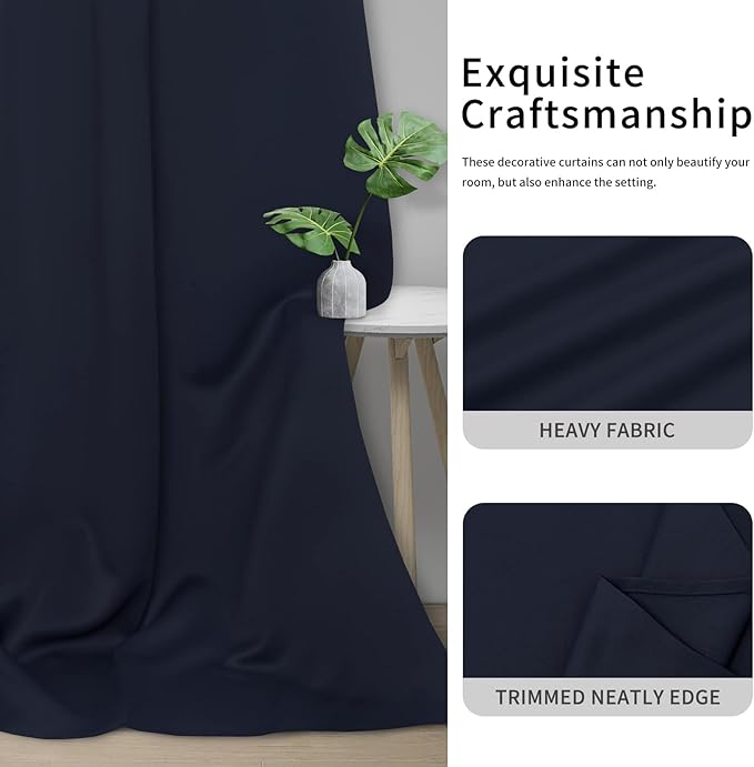 Easy-Going Blackout Curtains for Bedroom, Solid Thermal Insulated Grommet and - Image 5
