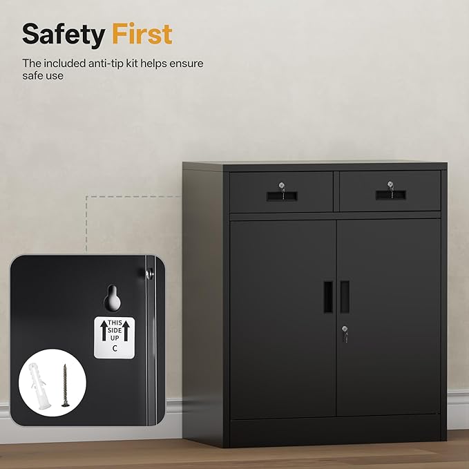 Metal Storage Cabinet, 36 Inch Tall Metal Garage Cabinet - Image 8