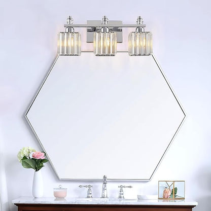 FDPBY Bathroom Vanity Lights 3-Light Modern Crystal Vanity Light Chrome - Image 6