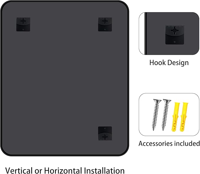 FORBATH Black Bathroom Mirror 40 x 48 Inch, Rectangular Vanity Mirror Wall - Image 7