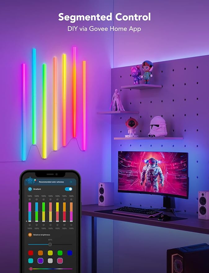 Govee Glide RGBIC Wall Lights, Music Wall Lights Works - Image 3
