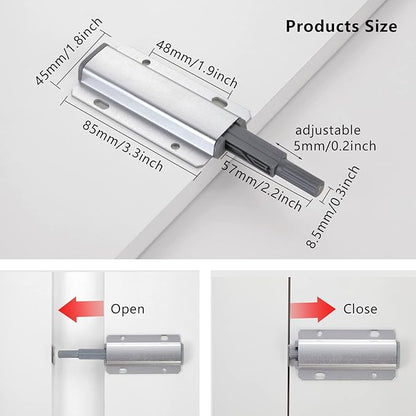 Push to Open Door Latch, 2 Pack Magnetic Push Latches, Adhesive Heavy Duty - Image 4