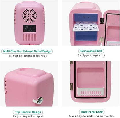 CROWNFUL Mini Fridge, 4 Liter/6 Can Portable Cooler and Warmer Personal - Image 6