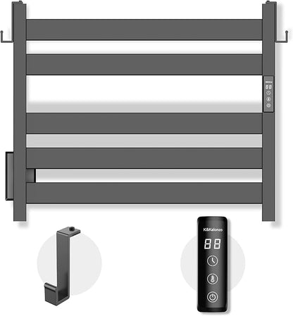 K&KALONZO Towel Warmer for Bathroom, Wall-Mounted 5-Bar Heated Towel Rack by KKALONZO