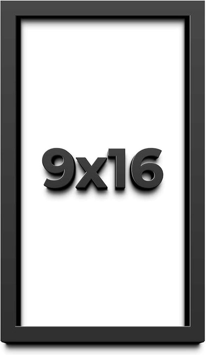 9x16 Shadow Box Frame Black | 1 Inch Deep Solid Wood Shadowbox Display Frame | by CustomPictureFrames
