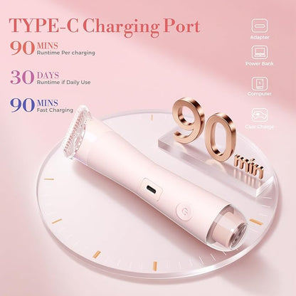 Bikini Trimmer for Women, Flyant 2 in 1 Electric Shaver for Women, Pubic Hair - Image 5