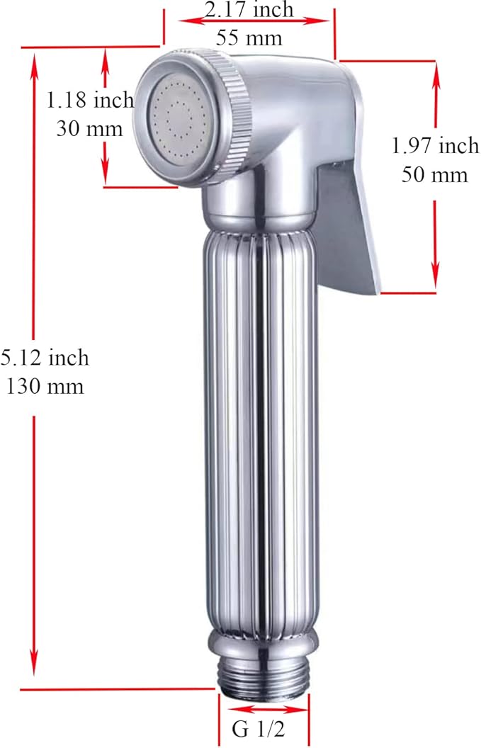 Metal Handheld Bidet Sprayer Toilet-Adjustable Water Pressure Control - Image 3
