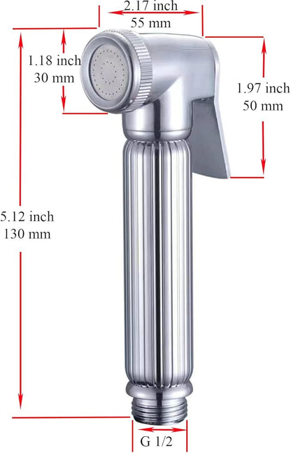 Metal Handheld Bidet Sprayer Toilet-Adjustable Water Pressure Control - Image 3