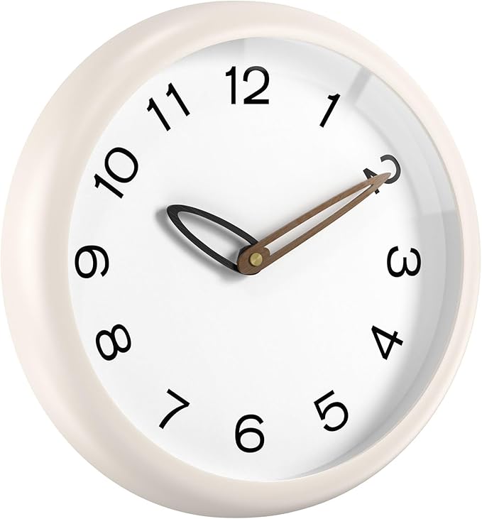lanktoo Modern Wall Clock, Battery Operated, Tempered Glass, Bathroom by lanktoo