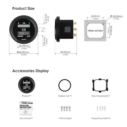 Jayron Lead Acid Battery Indicator Meter Gauge Battery Capacity Meter - Image 6