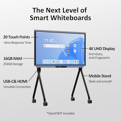Shiarffe R9 Smart Board 55 Inch 4K Interactive Whiteboard Google EDLA-Certified - Image 4