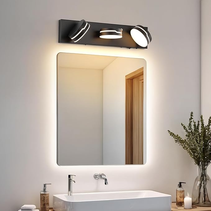 LED Modern Bathroom Lights Fixtures 3-Light Motion Sensor Vanity Light Matte - Image 4