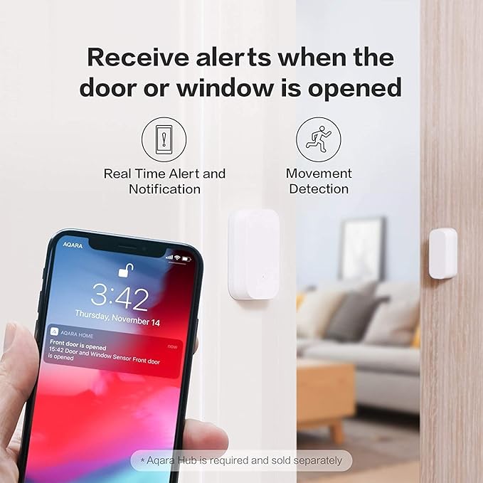 Aqara Zigbee Door and Window Sensor 3 Pack, Wireless Mini Contact Sensor - Image 6