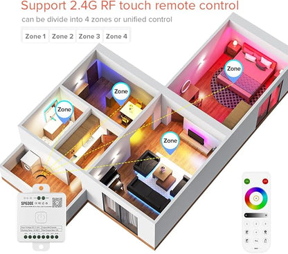BTF-LIGHTING SP630E Bluetooth Controllers 4 Zones 2.4GHz RF RB3 Remote Kit - Image 6