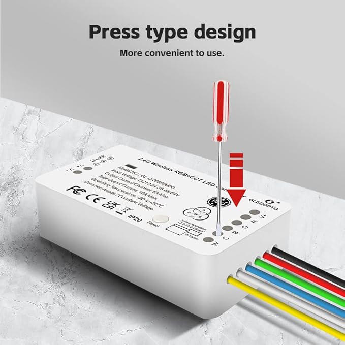 GLEDOPTO ZigBee 3.0 RGBCCT LED Strip Controller Pro RGB Color and Warm White - Image 7