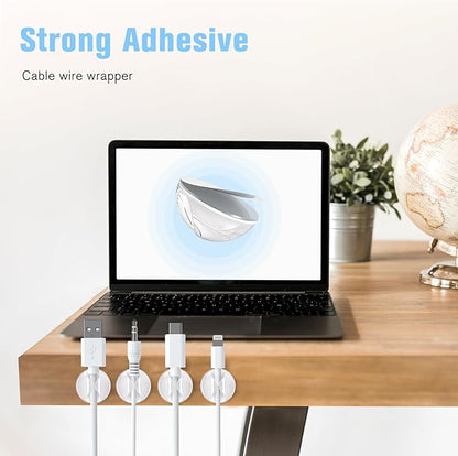 12 Pack Cable Clips, Znben Clear Cord Organizer Holder Adhesive Cord Management - Image 3