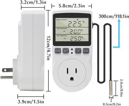 KETOTEK Digital Thermostat Outlet Plug Temperature Controller Outlet Socket - Image 6