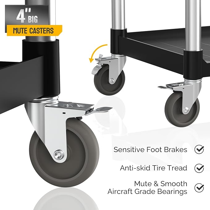 TUFFIOM Plastic Service Utility Cart - Image 3