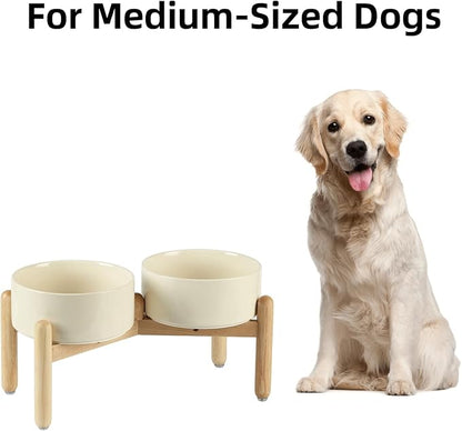 Ceramic 7.3inch Raised Double Bowls Set - Image 4