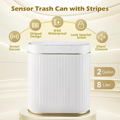 Bathroom Trash Can with Lid Automatic 2 Gallon Motion Sensor Garbage Bin - Image 5
