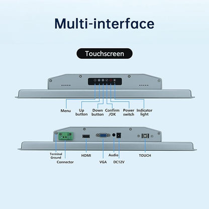 15-Inch Industrial Touch Screen Monitor, Ratio 4:3 Embedded PCAP Touchscreen - Image 6