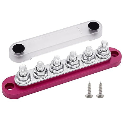 6 x M8 Studs Power Distribution Block Bus Bar 12V, Ampper 5.9" HD 200A Marine by Ampper