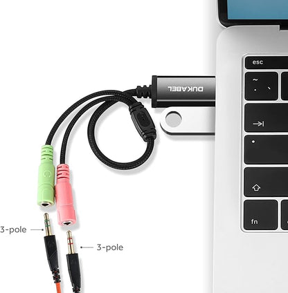 Long USB Audio Adapter, DuKabel USB to 3.5mm Jack TRS AUX Adapter - Image 9