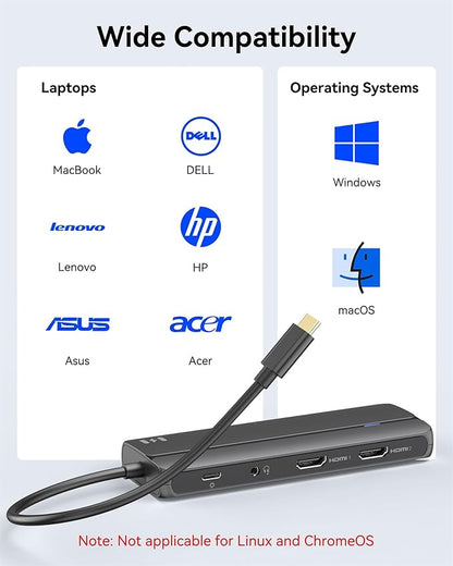 Selore Docking Station for MacBook Pro Air, 10 in 1 Dual HDMI Adapter for Mac - Image 8