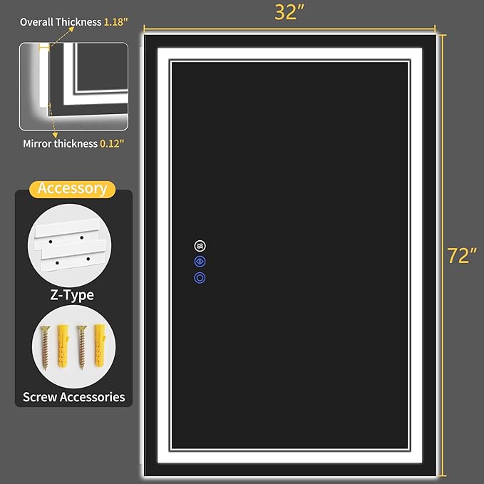 32"x72" LED Bathroom Mirror - Image 8