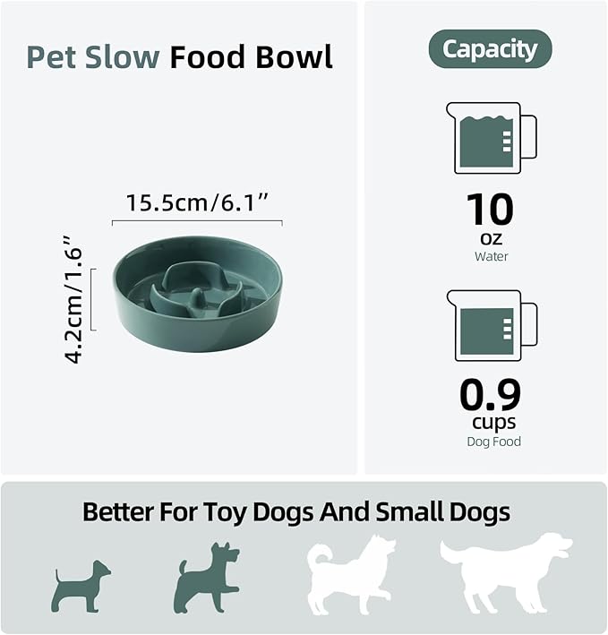 Ceramic 0.9 Cup Dog Bowl Slow Feeder - Image 2