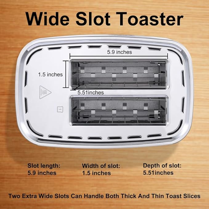Smart Touch Screen Toaster 2 Slice, KETIAN Automatic Digital Stainless Steel - Image 4
