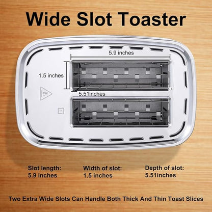 Smart Touch Screen Toaster 2 Slice, KETIAN Automatic Digital Stainless Steel - Image 4