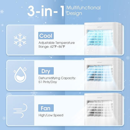 COSTWAY Portable Air Conditioner, 8000 BTU AC Unit - Image 2
