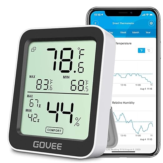 Govee Digital Hygrometer Indoor Thermometer Room H5075, Notification Alerts by Govee